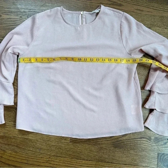 Meraki Soft Pink Ruffle Sleeve Top Size Large - Picture 7 of 10